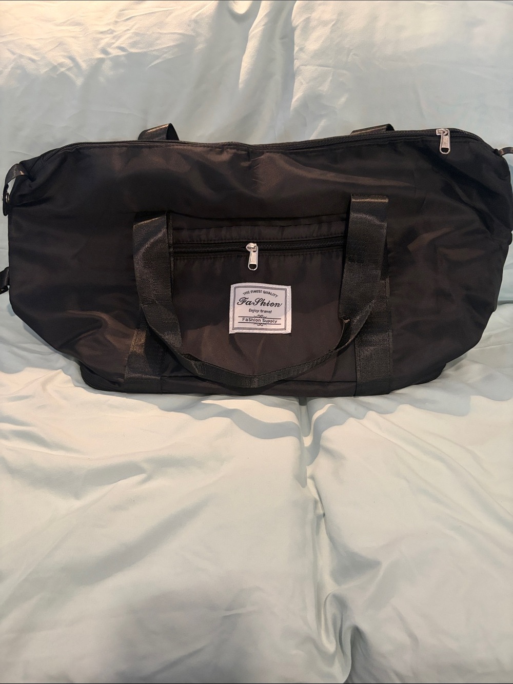 Black Men's Duffel Bag - Lightweight Travel & Gym Bag